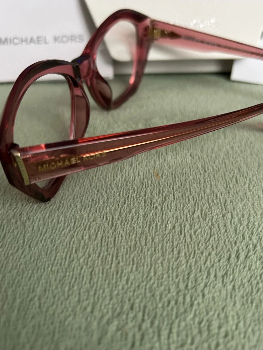 Michael Kors Women's Rose Transparent Oversized Optical Frames